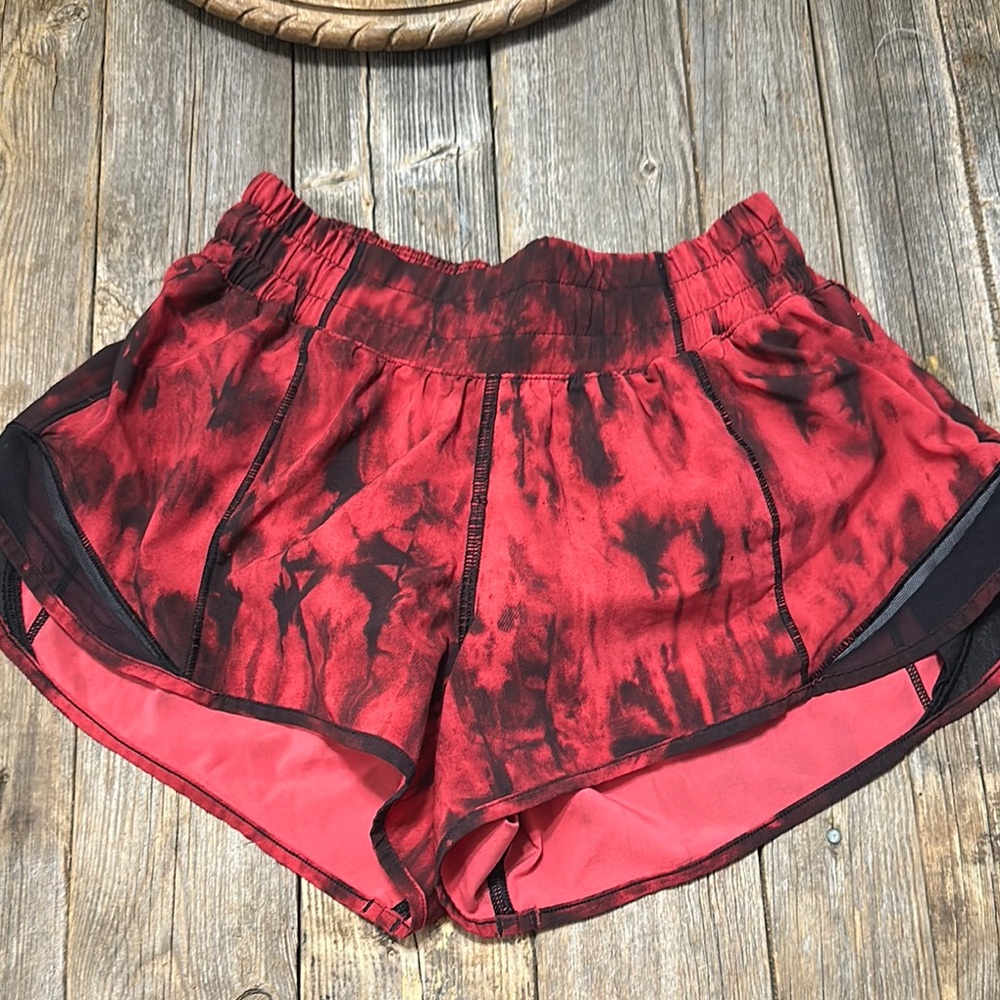 Women's Red Tie-Dye Shorts